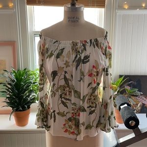Off the shoulder floral blouse